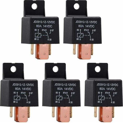 5-teiliges 5-poliges 12V 80A Relais-Set. Kfz-Relais JD2912-1Z-12V80A 14VSPDT für LKW, Boot und Transporter. (1/5)
