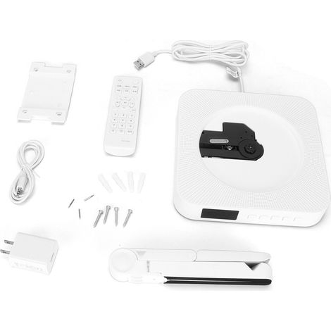 KC809 Wandmontierter CD-Player mit Bluetooth, LED-Bildschirm und Fernbedienung, tragbarer Musikplayer