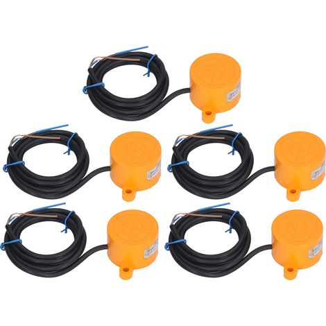 PNP-NO-Näherungssensoren, 40 Hz, 10 Hz Ansprechfrequenz, runde Form, induktiver Detektor, AC 90–250 V, 400 mA, 5er-Packung (1/5)
