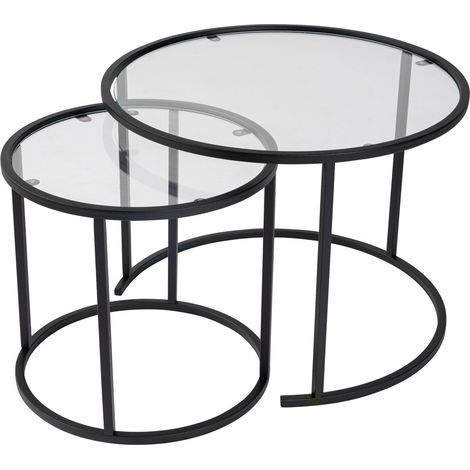Tavolino da caffè, tavolo da soggiorno, tavolino laterale Set Nero (1/5)