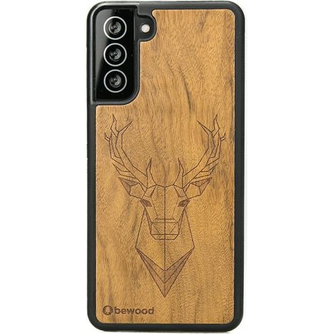 Holzhülle für Samsung Galaxy S21 Plus Hirsch Imbuia (1/4)