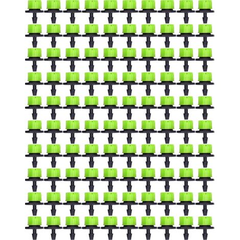 100 pièces 8 trous émetteur d'irrigation goutte à goutte réglable arroseur d'irrigation goutte à goutte pour jardin serre cour vert (1/4)