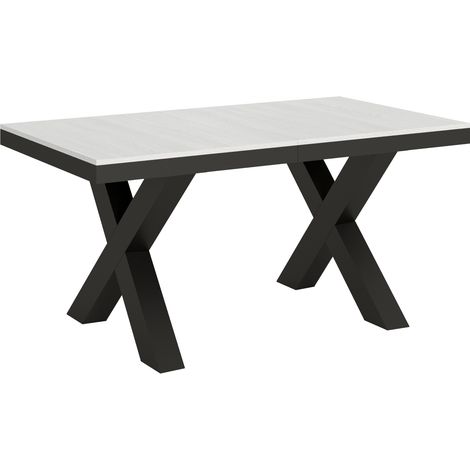 Tavolo "Andria" allungabile in legno per sala da pranzo -Allungabile fino a 264 cm / Bianco Frassino (1/5)