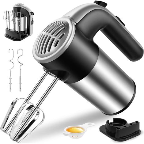 in 1 Electric Hand Mixer Kitchen 400W Versatile Beater 5 Speeds Powerful Egg Mixer Egg Shaker with 4 Attachments 1 Storage Base Easily Ejected (1/5)