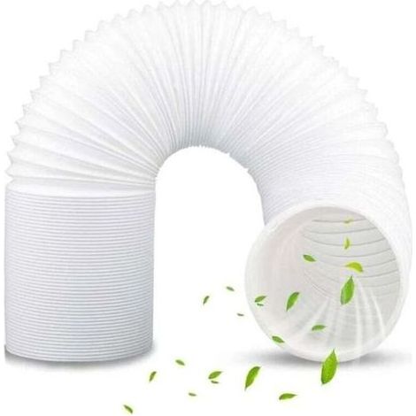 pair Accessoire de climatiseur mobile,Tuyau Climatiseur Mobile, Tuyau d'Évacuation Climatiseur Flexible PVC Tuyau Evacuation Climatiseur Mobile Tuyau d'échappement pour Climatisation mobile(150MMX1.5M (1/4)