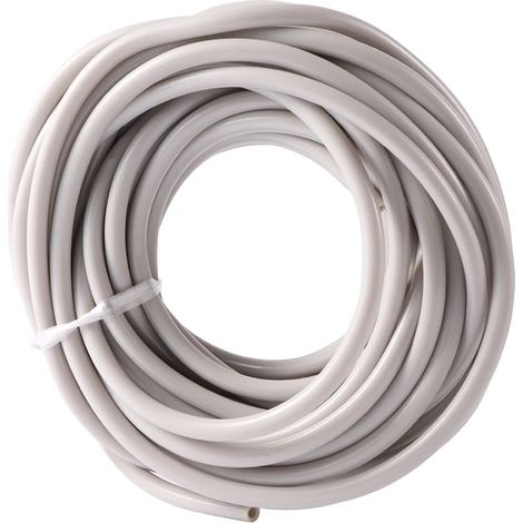 Tuyau d'arrosage (blanc, 10 m) avec raccord rapide pour micro-irrigation goutte à goutte, en PVC 1/4''. Neuf.
