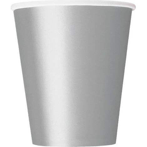 8 Gobelets en carton argentés 266 ml (1/2)