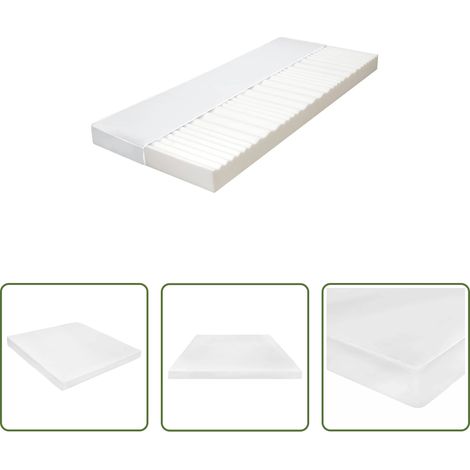 vidaXL PU-Schaum - Matratze 180 x 200 cm 7 Zonen PU Schaum 10 cm H2 H3 (1/5)