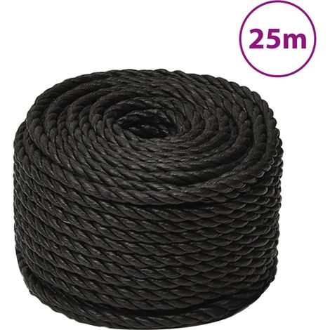 Cuerda de trabajo polipropileno negro 16 mm 25 m vidaXL