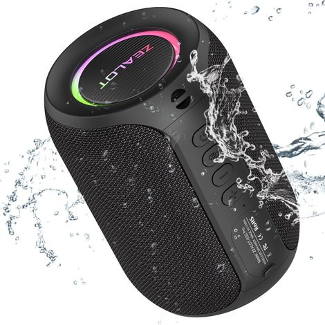 S32pro Haut-parleur Bluetooth sans fil, portable, haut-parleur d'extérieur avec son stéréo puissant de 15 W, double appariement sans fil, USB/TF/AUX, pour la maison, les fêtes, la plage, noir (1/4)