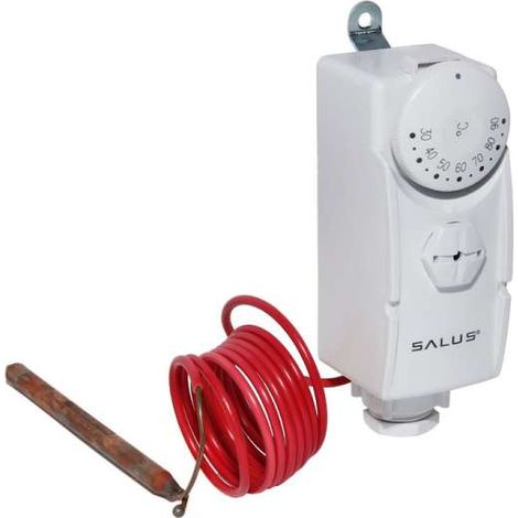 SALUS AT10 Rohranlegethermostat 230V m. Befestigungsöse u. 1m-Fernfühler 114104