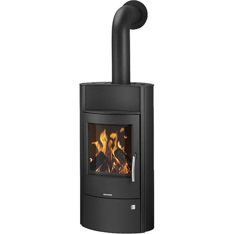 ORANIER Kaminofen Pori Aqua 10KW mit Wasser-Wärmetauscher, Stahl schwarz