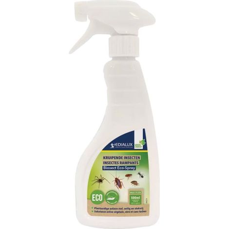 Edialux Spray contre les insectes rampants, spray anti cafards fourmis punaises de lit puces et araignées, spray sans odeur à action physique, pour usage intérieur et extérieur, 500 ml