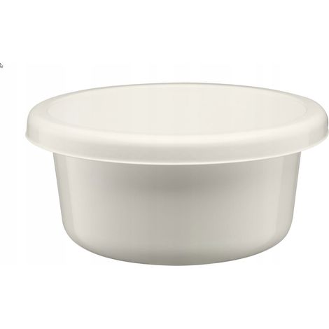 Bol redondo Zuza de 6 litros, color crema, plástico, 1 unidad. (1/3)