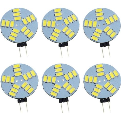 6 ampoules LED G4, ampoules de projection rondes G4, lumière blanc chaud. (1/5)