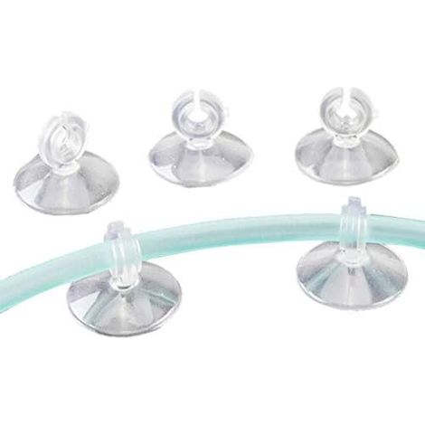 Lot de 5 ventouses pour aquarium, tuyau d'air, pompe à air, support de tuyau d'air transparent, accessoires d'aquarium standard, ventouses pour aquarium de 4 à 6 mm (1/5)