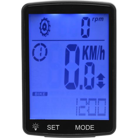 2,8-Zoll-LED-Bildschirm Fahrradcomputer mit Leuchtfunktion, Multifunktions-Stoppuhr und Fahrradtacho (Blau) (1/5)