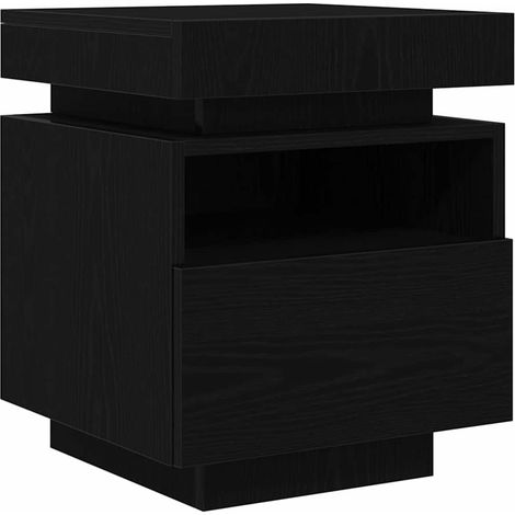 vidaXL Comodino Rovere nero 40 x 39 x 48.5 cm Legno multistrato