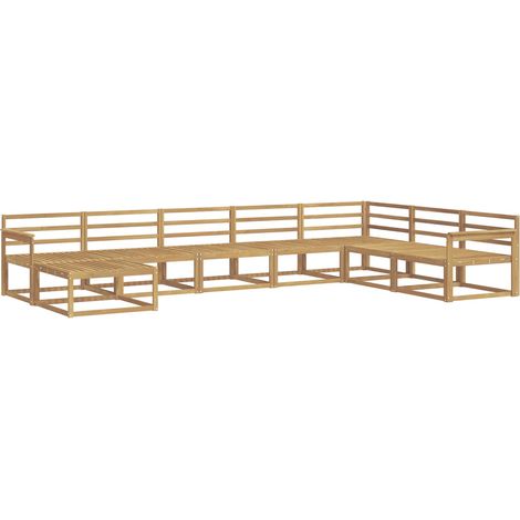 Outdoor Sofa Set 8 pcs White Solid Acacia Wood vidaXL