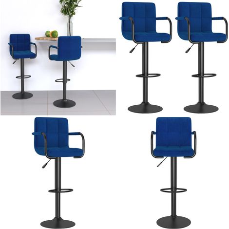 vidaXL Tabourets de bar lot de 2 bleu tissu (1/5)