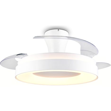 Plafonnier led ventilateur 32w 4000lm cct 2700 6500k 106cm blanc telecommande ip20 - trio vansbro (1/4)