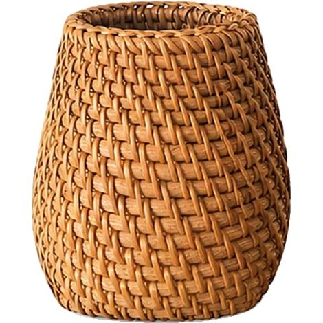 Organizador de almacenamiento, ratán tejido a mano, diseño ecológico, C (1/2)