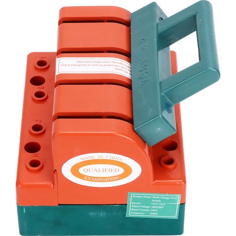 Interrupteur de sécurité à couteau 4 pôles, interrupteur marche/arrêt 100 A CA 380 V, connexion aux bornes, interrupteur sectionneur pour l'interrupteur principal (1/5)