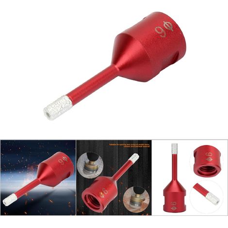 Foret à trépan diamanté brasé sous vide pour coupe de bois, scie cloche pour meuleuse d'angle (6mm) (1/5)