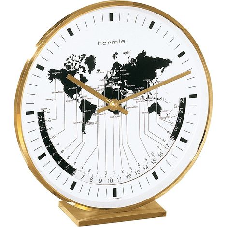 Hermle 22704-002100 Orologio da Tavolo, Ottone, Oro, 19cm x 18cm x 6,5cm