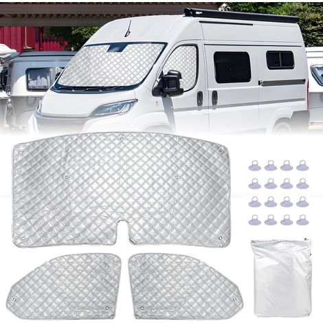 Camping Car Windshield Sun Shade UV Protection Sun Protection Windshield Replacement for Ducato, Pack of 3 Foldable Sun Visor Set with Storage Bag (1/5)
