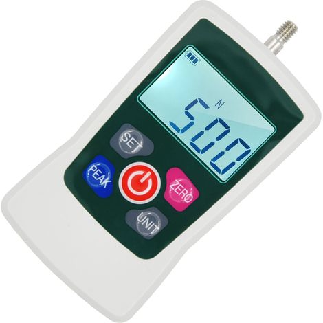 Dynamomètre numérique portable 500N pour traction et compression, écran rétroéclairé, changement d'unité, arrêt auto, gris vert