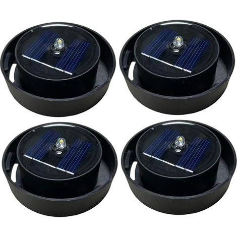 Lampe solaire de remplacement pour lanterne, 4 pièces de rechange pour lampe solaire, boîtier batterie LED avec interrupteur pour lanterne et lampes jardin, , 2, 5 pouces, utilisation estiva (1/5)
