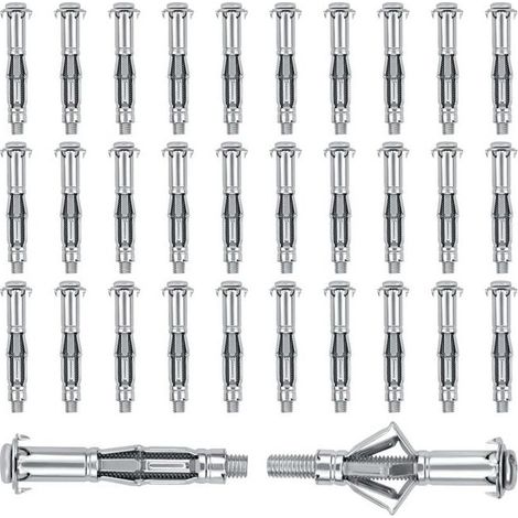20 chevilles à expansion M8 x 65 mm pour cloisons creuses, galvanisées, avec vis (1/5)