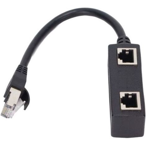 Adaptateur répartiteur RJ45 1 vers 2 ports, assurant une transmission fluide et une connexion stable adaptateur de câble réseau, adaptateur et connecteur de câble basse tension. (1/4)