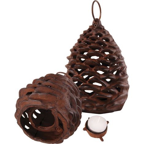 Esschert Design Laterne Tannenzapfen S 12,8 cm - Gusseisen (1/4)