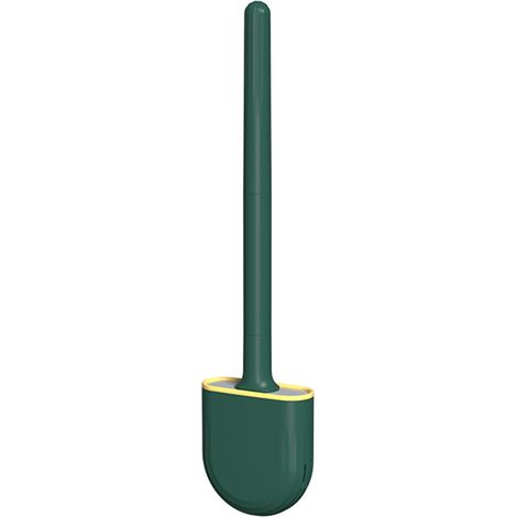 Brosse de Toilette,Brosse WC,Balai WC,Brosse WC Silicone et Support Balayette WC Ventilée Séchage Rapide sans Odeur Brosse pour Toilette de Salle de Bain(Vert) (1/5)