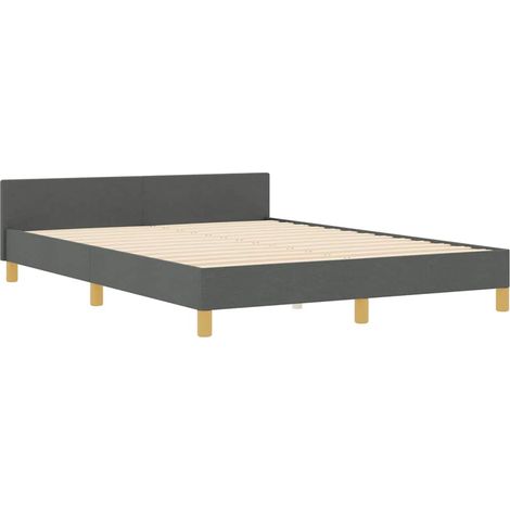 vidaXL Struttura del letto Grigio scuro 140 x 200 cm Tessuto (1/5)