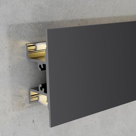IluminaShop - Perfil de Aluminio Gote Lacado Negro 2 metros (1/3)