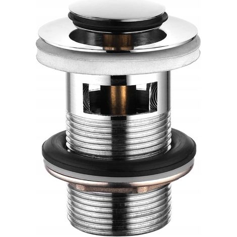 Tapón de clic-clac para lavabo con rebosadero, redondo