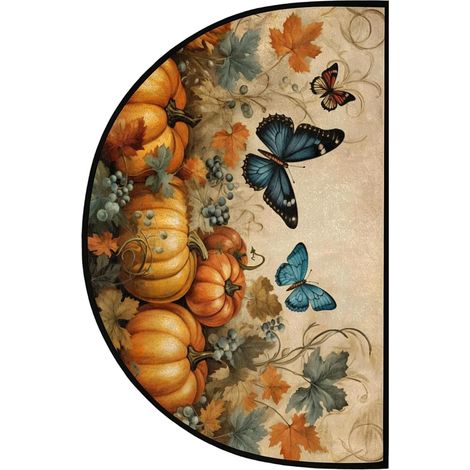 Tapis porte en demi-cercle Tapis D'Entrée Lavable Et Antidérapant 60 X 90 Tapis De Bain À Motif Papillon pour l'intérieur et l'extérieur, comme entrée, vestibule, cuisine, salle de bain, porc (1/5)