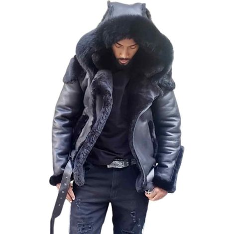 1 veste de moto homme, fermeture éclair, polyester résistant, doublure épaisse, automne-hiver