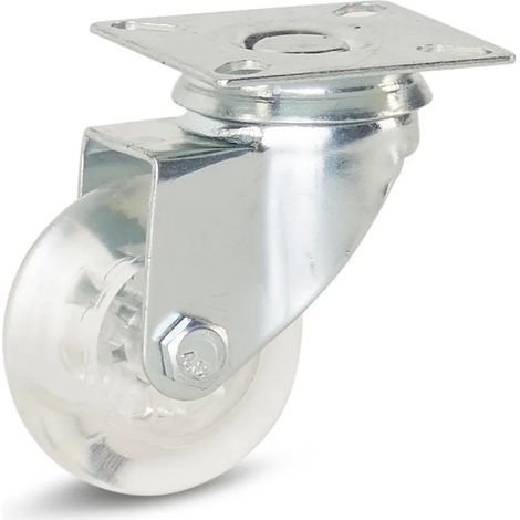 Roulette pivotante - MESO - Meuble transparente - Platine - 50mm - 50kg