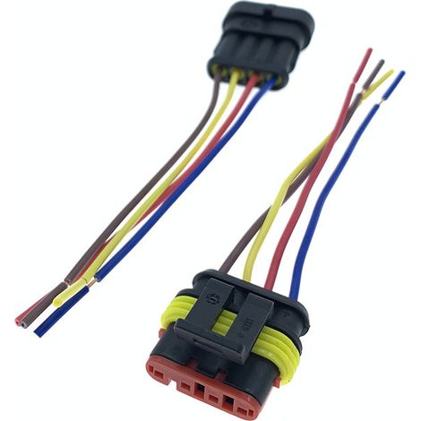 Kompatibel mit Sinotruk Howo T7GT5G und Sinotruk Howo Lkw, Flüssigkeitsstandsensorstecker, wasserdichter vieradriger Stecker (1/4)