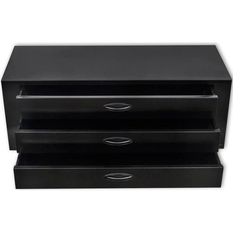 Cassettiera portautensili in metallo 3 cassetti nera utensili da officina 85 cm nero 020003239