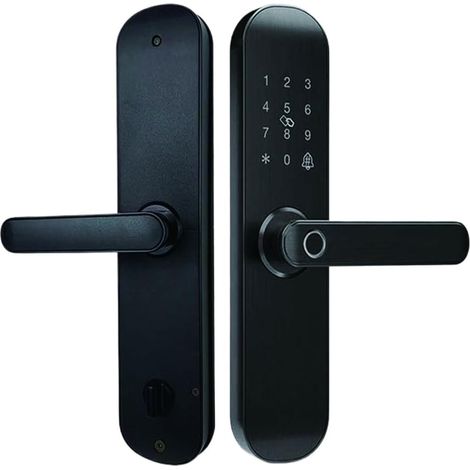 Serrure de porte intelligente Serrure Biométrique À Empreintes Digitales, Serrure De Porte Intelligente D'entrée De Sécurité, Mot De Passe WiFi, Application RFID TTLOCK ( Color : Bronze 24X240 6068 , (1/5)