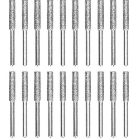 20-teiliges Kettensägen-Schärfset mit Fräskopf, Schleifkopf, rotierender Feile und Schleifwerkzeug (4 mm – Silber) – Crezuo (1/4)