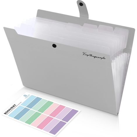 Trieur A4 Organiseur Document Trieur Compartiments Souple Trieur Document Accordeon Plastique 8 Compartiments pour Bureau, École, Maison (1/5)