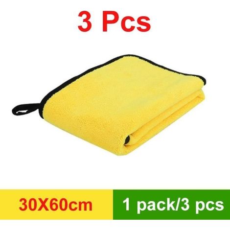 Eponge-chiffon,Lot de serviettes microfibres extra-douces pour nettoyage de voiture - Type 30x60x3pcs - Fibre superfine-B (1/4)