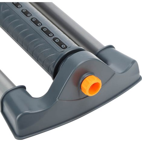 Rotierender und oszillierender Regner, 20 Löcher, Garten, Metallsockel, verstellbarer Sprühwinkel, für weiches Wasser und Regenwasserbewässerung, 102 m², ABS-Kunststoff, Orange (1/5)