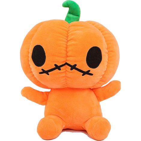 Peluche citrouille d'Halloween, citrouille orange en peluche moelleuse, coussin citrouille festif et mignon, jouet doux pour les décorations d'Halloween, ajoute une ambiance festive (1/5)